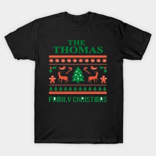 Family Christmas - Groovy Christmas THOMAS family, Family Christmas T-shirt, Pjama T-shirt T-Shirt